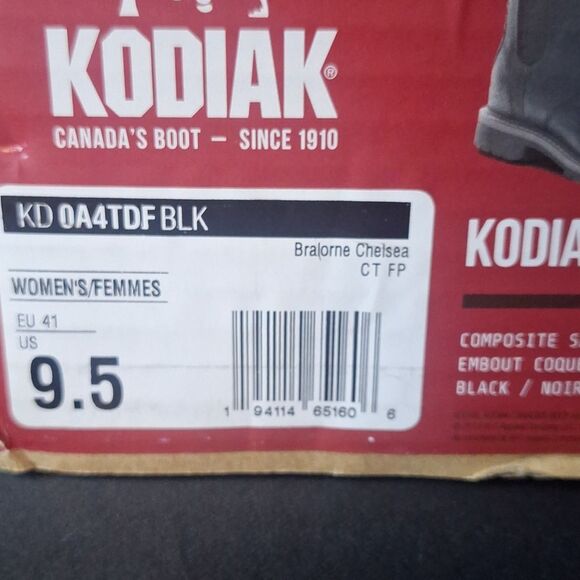 Kodiak Bralorne Chelsea black leather safety work boot womens 9.5 - Picture 5 of 6